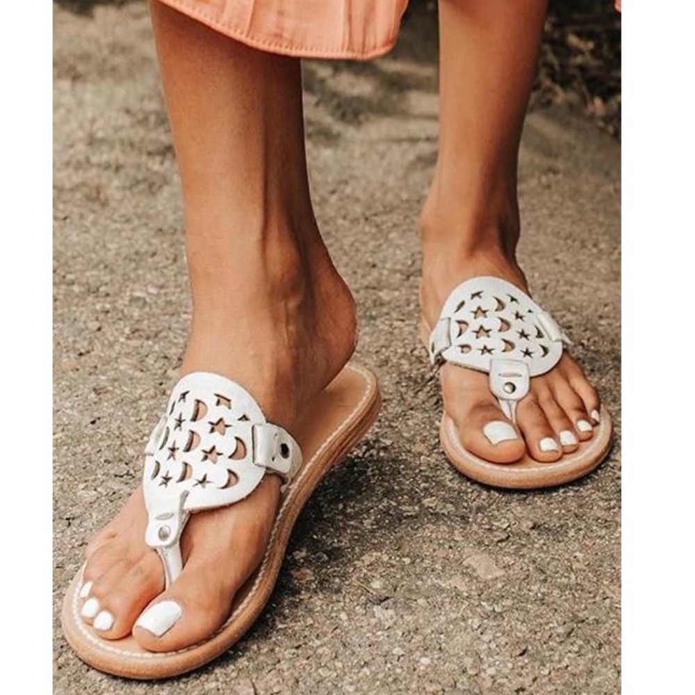 Beige Moon and Stars Thong Sandal